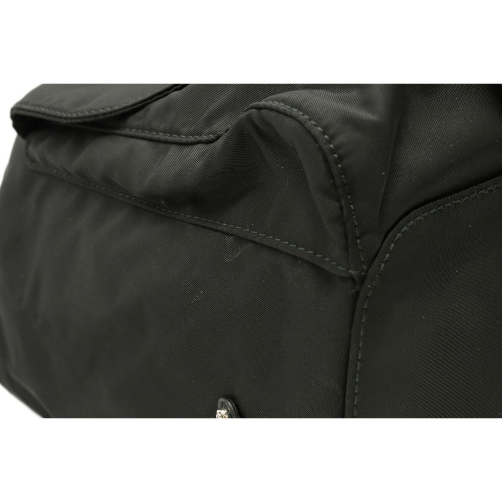 Prada Vela Leather Nylon Black Nero Backpack Studded - Picture 7 of 7